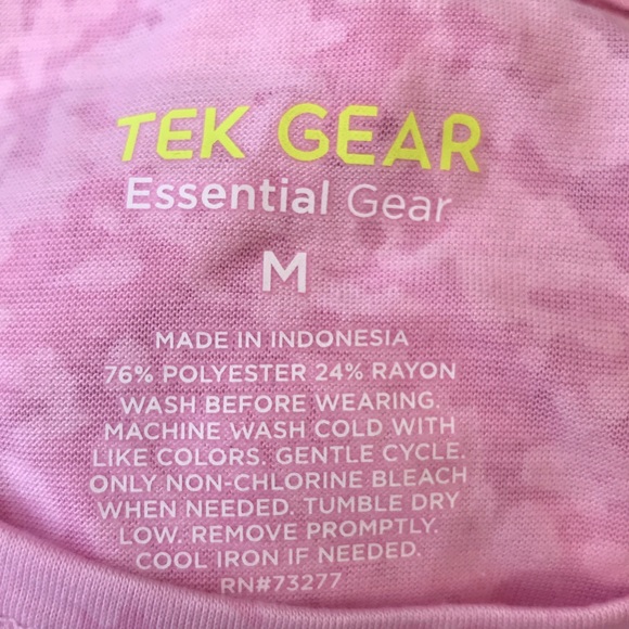 Tek Gear Essential pink marble short sleeve raglan t-shirt size medium - Picture 2 of 4